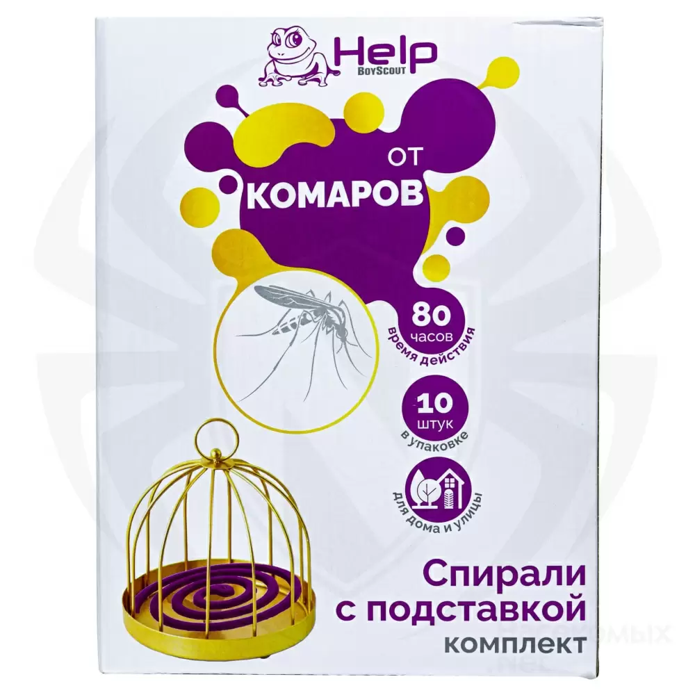 Help (Хэлп) спирали от комаров с подставкой, 10 шт